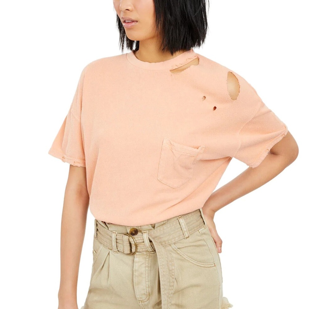Free People We the Free Rubi Ripped Pocket Tee